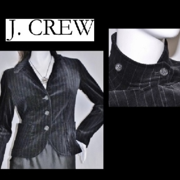 J. Crew Jackets & Blazers - Striped Military Collar Onyx Velvet Blazer